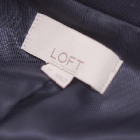 LOFT Silver Cropped Jacket with Sequin Collar | Size 14 | Lined Preppy Glam EUC - Picture 3 of 11